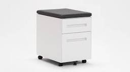 [#D16-PD0008] PEDESTAL, MOBILE W/CUSHION  15¼W 19D 23H - BLACK