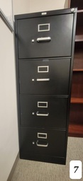 [#D10-7] Black 4dr file cabinet