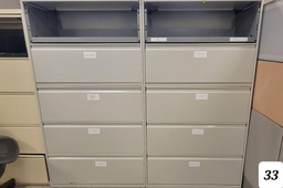 [#D12-33] Gray 5 Dr file cabinet 36L x 19W x 63H