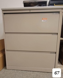 [#D8-67] Beige 3 dr file cabinet