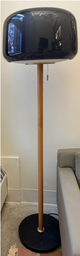 [#I7-77] Lamp - glass, wood, black