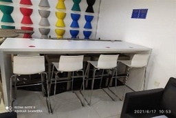 [#C8-33] White Bar Height Table 