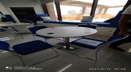[#C2-35] Round White Café Table