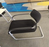 [#B4-156] Black Chair with Metal Legs