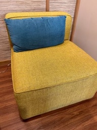 [#B12-6] DellaRobbia Harper lounge chair with pillow, yellow