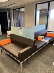 [#B6-Pic 45] Brown And Orange Large Couch Unit, 115x55x33