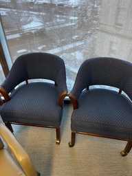 [#B8-5 (133)] Blue Rolling Side Chair 