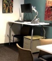 [#E1-84] Airtouch Desk with Pin Leg (height adjustable)