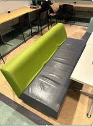 [#B6] Green bench sofa