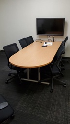 [#C8-19] 7' Bullet Shaped Meeting Table, Maple