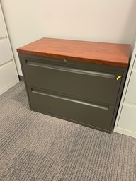 [#D6] 2 Drawer Grey Lateral Filing Cabinet
