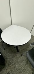 [#C5-28] Teardrop Meeting Table, Grey/Black
