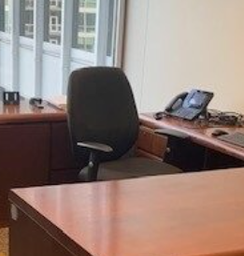 [#B13-1] Chaise de travail, tissu noir