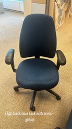 [#B13-10] Blue Highback Task Chair with Arms