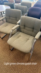 [#B8-11915-76] Light Green Chrome Guest Chair