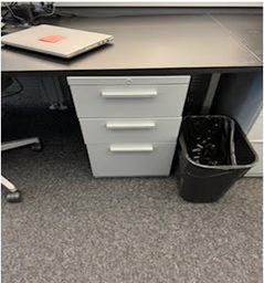 [#D17-10] peds silver 3 drawers 