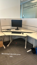 [#E10-30] Manual height-adjustable corner desk