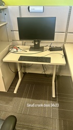 [#E10-38] Small crank height-adjustable desk, 34x23"