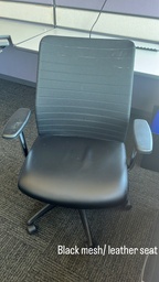 [#B13-16] Black Mesh/Leather Task Chair