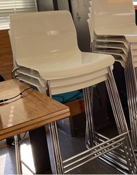 [#B2-3] White Stacking Bar Stools