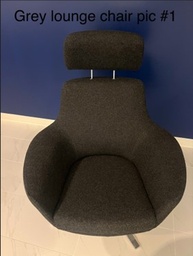 [#B12-1] Gray Cloth Lounge Chair