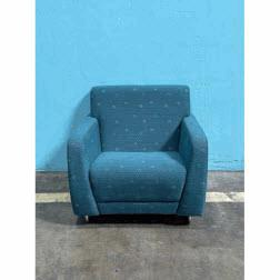 [#B12-2] 1223/NC - Sela BLUE Lounge Chair And A Half, Non-Contrast, Sled Base (31Wx33Dx29H)