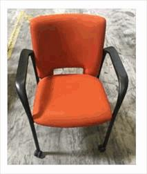 [#B8-52] Vista II ORANGE, with Arms and Casters (21.50Wx25.50Dx33H)