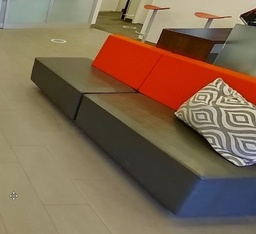 [#B12-4] Grey and Red Lounge Chair