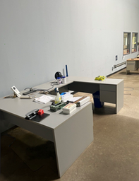 [#E7-8] U Shaped Desk - 3 sections (36"x72" front, 24"x45" opening, 20"x72" back, 29" height)