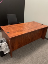 [#E4-42] Double Ped Desks - Wood