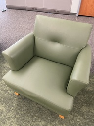 [#B12-53] Green Leather Chair