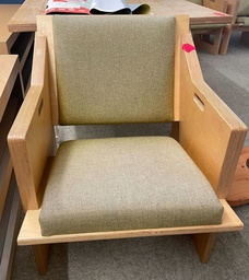 [#B8-1] Muted Green Upholstered Wood Chair