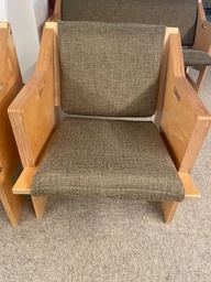 [#B8-3] Dark Green Upholstered Wood Chair