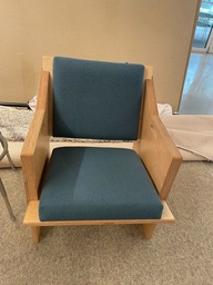 [#B8-18] Teal Upholstered Wood Chair