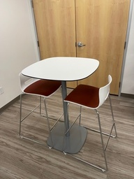 [#C1-42] White Bar Height Table (3')