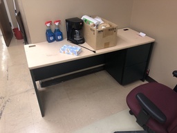 [#E3-341] Desk 1Ped Drawer