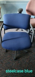 [#B13-62] Steelcase Blue Rolling Chair 