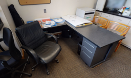 [#E6] Black L-Shape Desk