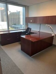 [#E7-1] WOOD EXECUTIVE U-SHAPE DESK UNIT ON RH