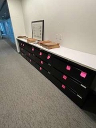 [#D8-24] 3 - DRAWER LATERAL FILE CABINETS W/ COMMON WOOD TOP