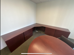 [#E8-94] Long Desk Office Furniture, Brown