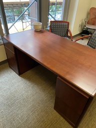 [#E4-16] Steelcase Wood Desk with Storage
