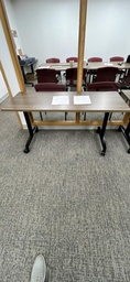 [#C13] Wood Table with Wheels, 24” x 60”