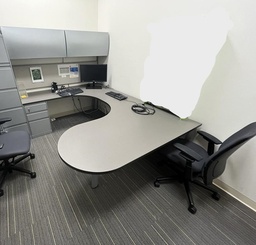 [#E7] Private Office Desk &amp; Overhead (left return), H29 x W72 x D96