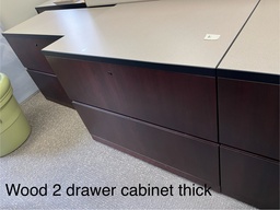 [#D6-74] Wood 2 Drawer Cabinet Thick