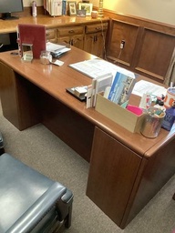 [#E4-37] Wood Desk w/ Storage (72w x 29 1/2h x 36d)