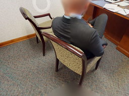 [#B9] Beige Patterned Guest Chair