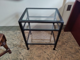 [#C11-437] End Table Glass 20x16x25