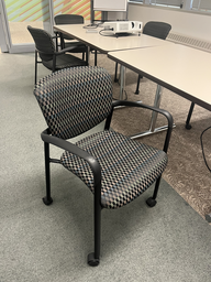 [#B8-66] Patterened Caster Chair