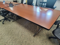 [#C8-825] Wooden Meeting Table with Metal Legs 96x24